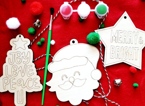 DIY Ornament Kit Kids-Family Craft (Set of 3 ornaments)