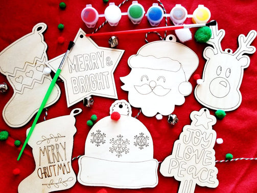 DIY Ornament Kit Kids-Family Craft (Set of 7 ornaments)