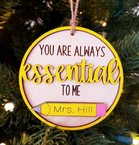 Essential Worker Ornament (Teacher) - Personalized